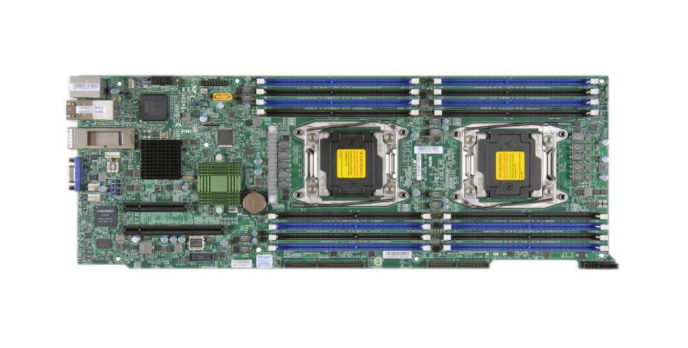 MBD-X10DRT-PT SuperMicro X10DRT-PT Dual Socket R3 LGA 2011 Intel C612 Chipset Xeon E5-2600 v4/v3 Processors Support DDR4 16x DIMM 10x SATA3 6.0Gb/s Proprietary Twin Server Motherboard (Refurbished)
