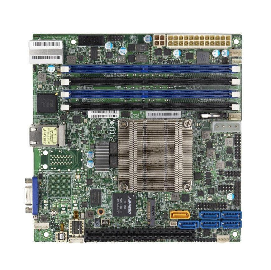 MBD-X10SDV-F-O SuperMicro X10SDV-F Socket FCBGA1667 System On Chipset Intel Xeon D-1540 Processors Support DDR4 4x DIMM 6x SATA3 6.0Gb/s Mini-ITX Server Motherboard (Refurbished)