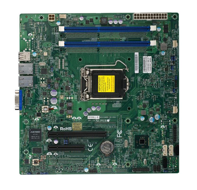 MBD-X10SLL-SF-O SuperMicro Intel C222 Express PCH Xeon E3-1200 v3/ 4th Gen Core i3/ Pentium/ Celeron Processors Support Single socket H3 LGA-1150 micro-ATX Server Motherboard (Refurbished)