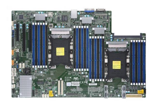 MBD-X11DSC SuperMicro X11DSC Dual Socket LGA 3647 Intel C621 Chipset Intel Xeon Scalable Processors Support DDR4 16x DIMM 2x SATA3 6.0Gb/s Proprietary Server Motherboard (Refurbished)