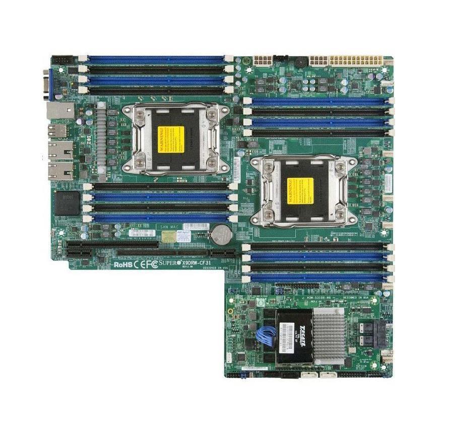 MBD-X9DRW-CF31 -O SuperMicro X9DRW-CF31 Dual Socket R LGA 2011 Intel C602J Chipset Intel Xeon E5-2600/E5-2600 V2 Processors Support DDR3 16x DIMM 2x SATA3 6.0Gb/s Proprietary WIO Server Motherboard (Refurbished)