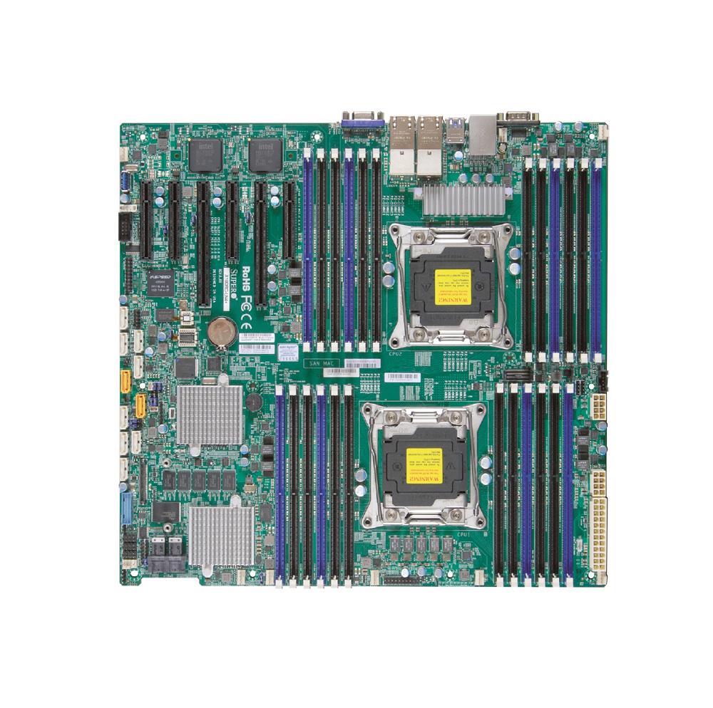 MBDX10DRIB SuperMicro X10DRI Dual Socket R3 LGA 2011 Xeon E5-2600 v4 / v3 Intel C612 Chipset DDR4 16 x DIMM 10 x SATA 6Gbps E-ATX Server Motherboard (Refurbished)