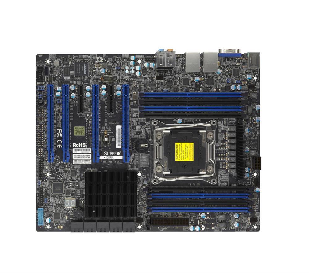 MBDX10SRAO SuperMicro X10SRA Socket LGA 2011-3 Intel C612 Chipset Intel Xeon E5-2600/ E5-1600 v4/v3 Core i7 Processors Support DDR4 8x DIMM 10x SATA3 6.0Gb/s ATX Server Motherboard (Refurbished)