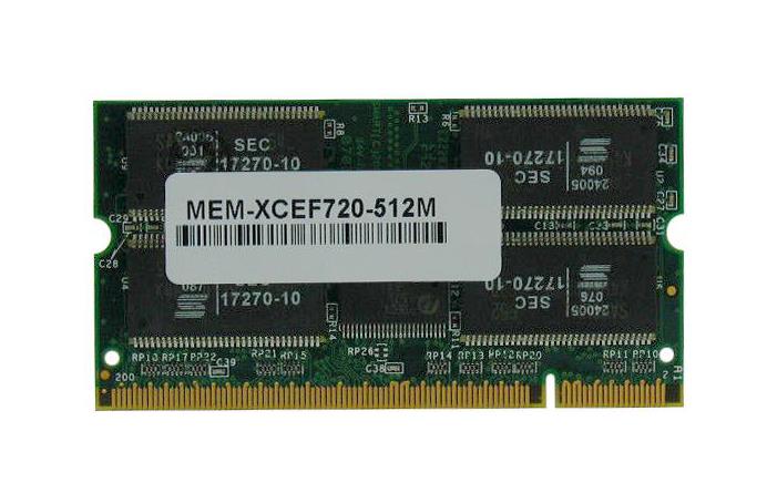 MEM-XCEF720-512M Cisco 512MB DDR SoDIMM Memory Upgrade for Catalyst 6000 / 6500 DFC3A Series