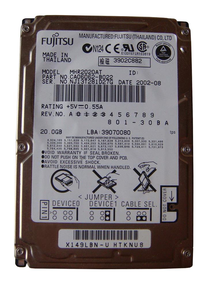 MHR2020AT Fujitsu Mobile 20GB 4200RPM ATA-100 2MB Cache 2.5-inch Internal Hard Drive