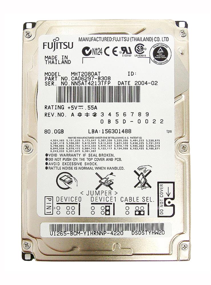 MHT2080AT Fujitsu Mobile 80GB 4200RPM ATA-100 8MB Cache 2.5-inch Internal Hard Drive