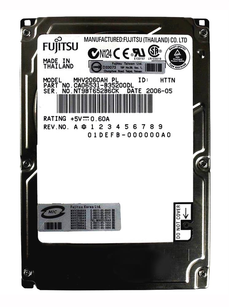MHV2060AH Fujitsu Mobile 60GB 5400RPM ATA-100 8MB Cache 2.5-inch Internal Hard Drive