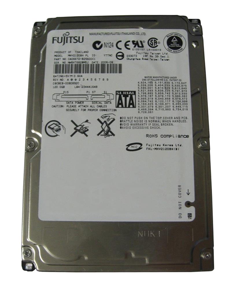 MHV2120BH Fujitsu Mobile 120GB 5400RPM SATA 1.5Gbps 8MB Cache 2.5-inch Internal Hard Drive