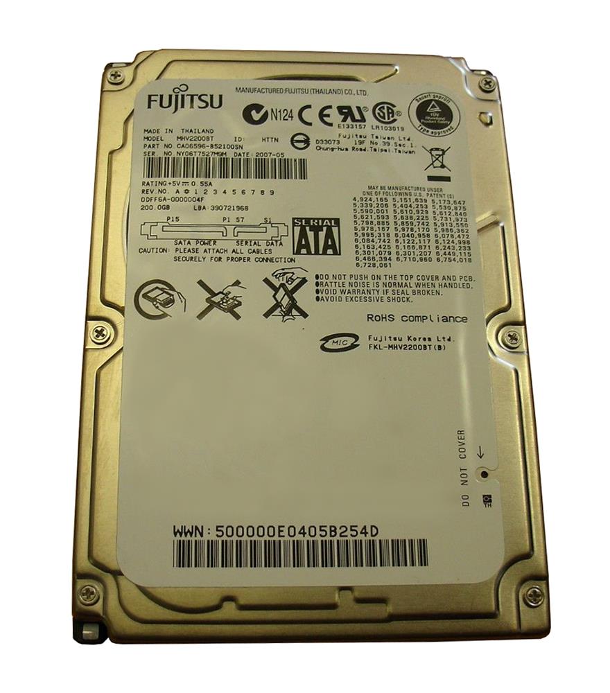MHV2200BT Fujitsu Mobile 200GB 4200RPM SATA 1.5Gbps 8MB Cache 2.5-inch Internal Hard Drive