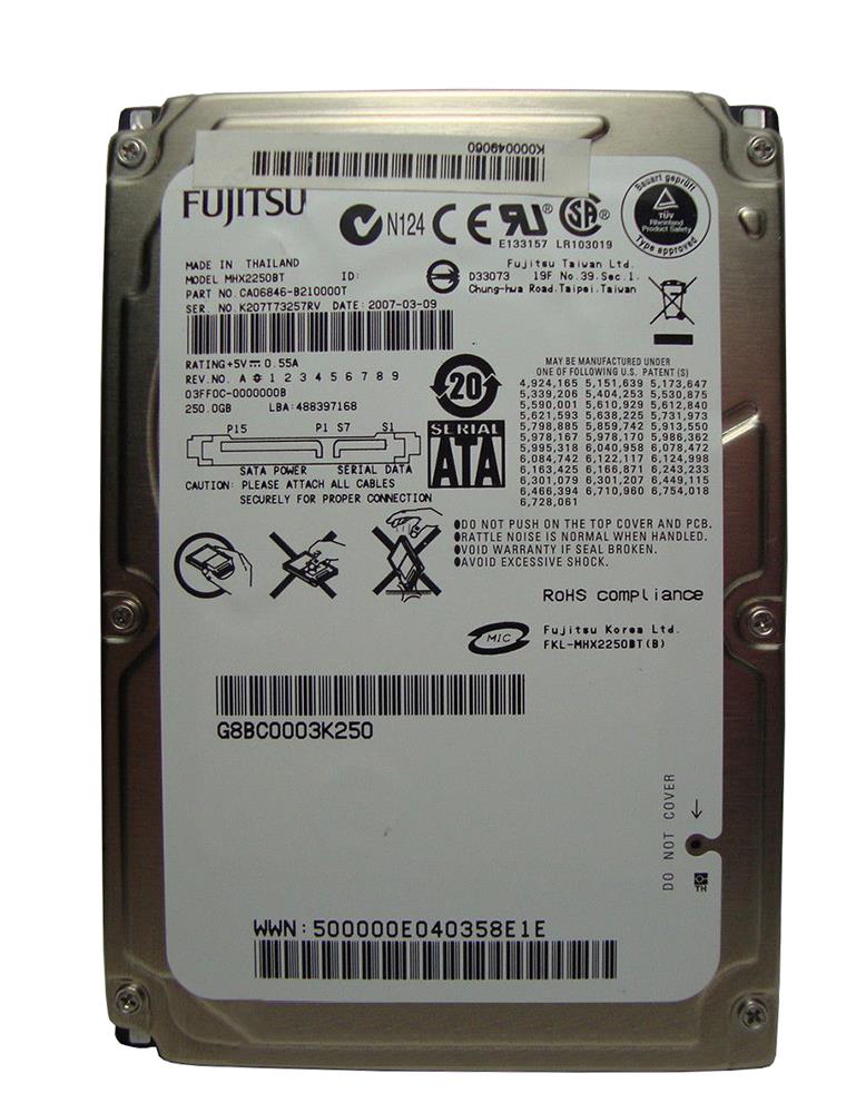 MHX2250BT Fujitsu Mobile 250GB 4200RPM SATA 1.5Gbps 8MB Cache 2.5-inch Internal Hard Drive