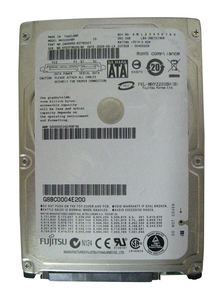 MHY2200BH Fujitsu Mobile 200GB 5400RPM SATA 1.5Gbps 8MB Cache 2.5-inch Internal Hard Drive