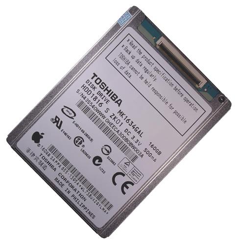 MK1634GAL Toshiba Mobile 160GB 4200RPM ATA-100 (ZIF) 8MB Cache 1.8-inch Internal Hard Drive