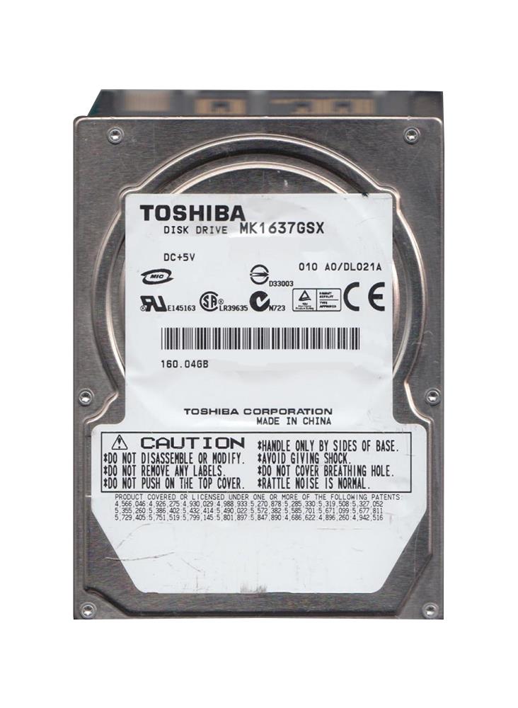 MK1637GSX Toshiba 160GB 5400RPM SATA 3Gbps 8MB Cache 2.5-inch Internal Hard Drive