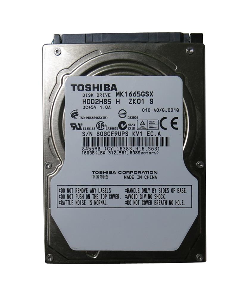 MK1665GSX Toshiba 160GB 5400RPM SATA 3Gbps 8MB Cache 2.5-inch Internal Hard Drive