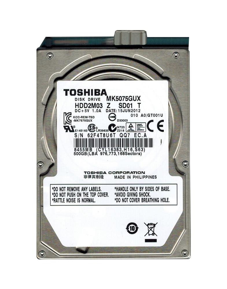 MK5075GUX Toshiba 500GB 5400RPM USB 3.0 8MB Cache 2.5-inch Internal Hard Drive
