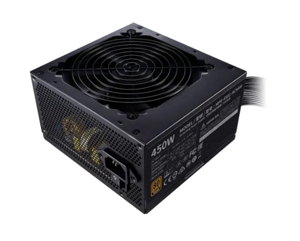 MPE-4501-ACAAW-HK Cooler Master MWE White 450-Watts 100-240V AC 8-4A 50-60Hz 80-Plus Standard ATX Power Supply