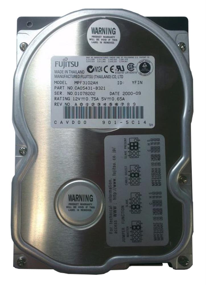 MPF3102AH Fujitsu Desktop 10.2GB 7200RPM ATA-66 2MB Cache 3.5-inch Internal Hard Drive
