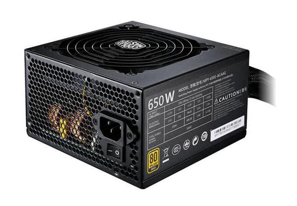 MPY-6501-ACAAG-AU Cooler Master MWE 650-Watts 100-240V AC 12-6A 50-60Hz 80-Plus Gold ATX Power Supply