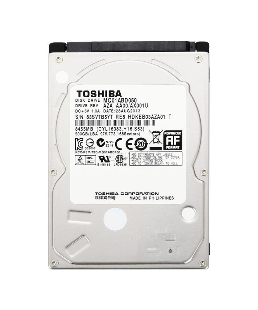 MQ01ABD050-N Toshiba Mobile 500GB 5400RPM SATA 3Gbps 8MB Cache (512e) 2.5-inch Internal Hard Drive