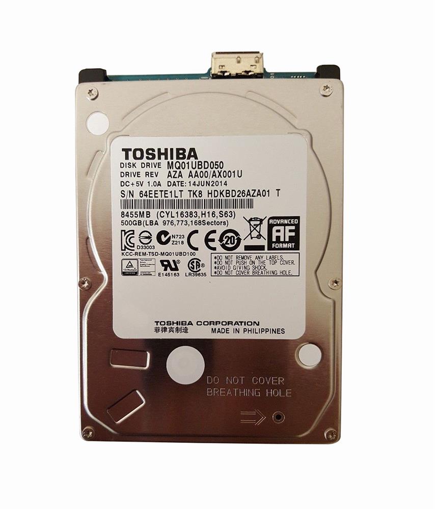 MQ01UBD050 Toshiba Mobile 500GB 5400RPM USB 3.0 8MB Cache 2.5-inch Internal Hard Drive