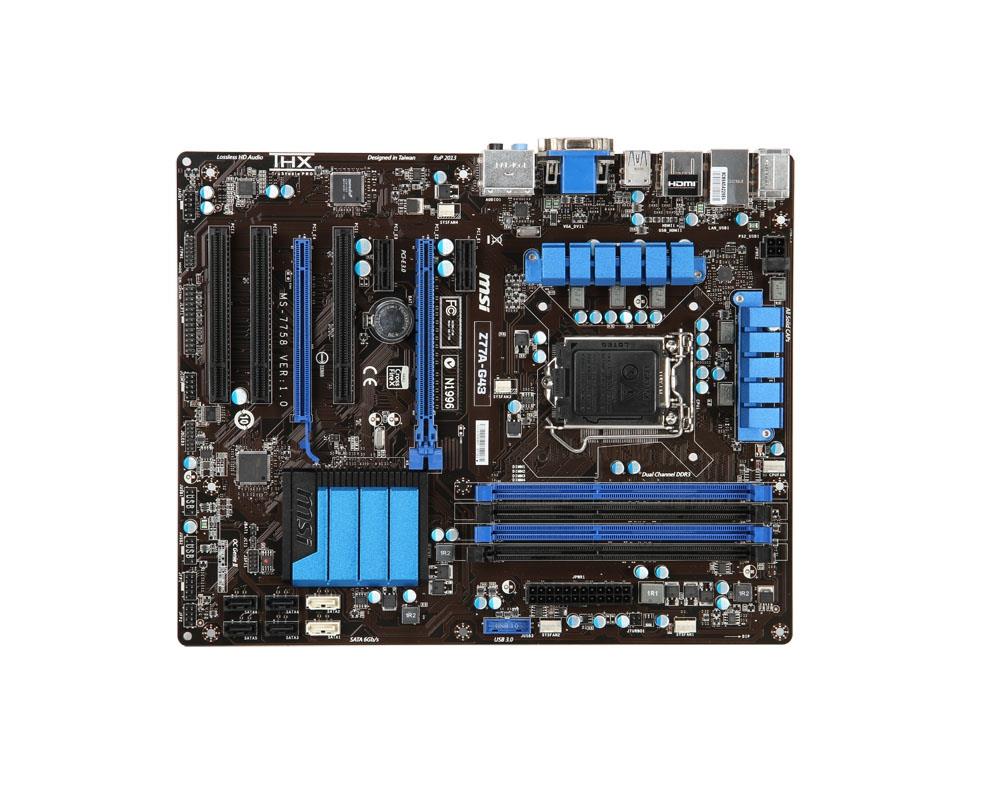 MS-7758 MSI Intel B75 Chipset Core i7 Processor Support Socket LGA1155 ATX Motherboard (Refurbished)