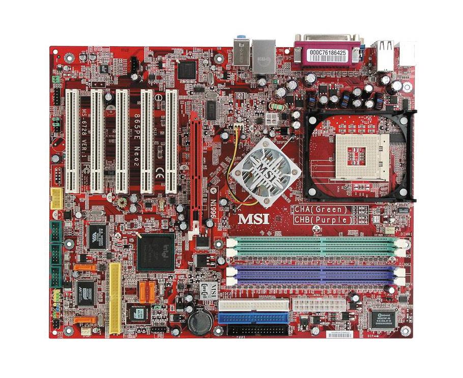 MS6728 MSI Motherboard 865pe Neo2-p Ver1 6728-030 (Refurbished)