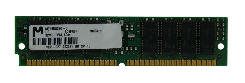 MT16D832G-6 Micron 32MB 60ns FastPage 72-Pin SIMM Memory Module
