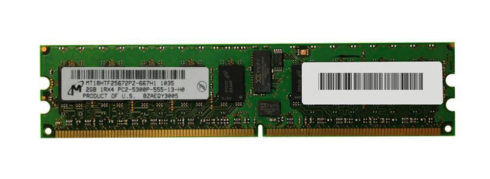 MT18HTF25672PZ-667H1 Micron 2GB PC2-5300 DDR2-667MHz ECC Registered CL5 240-Pin DIMM Single Rank Memory Module