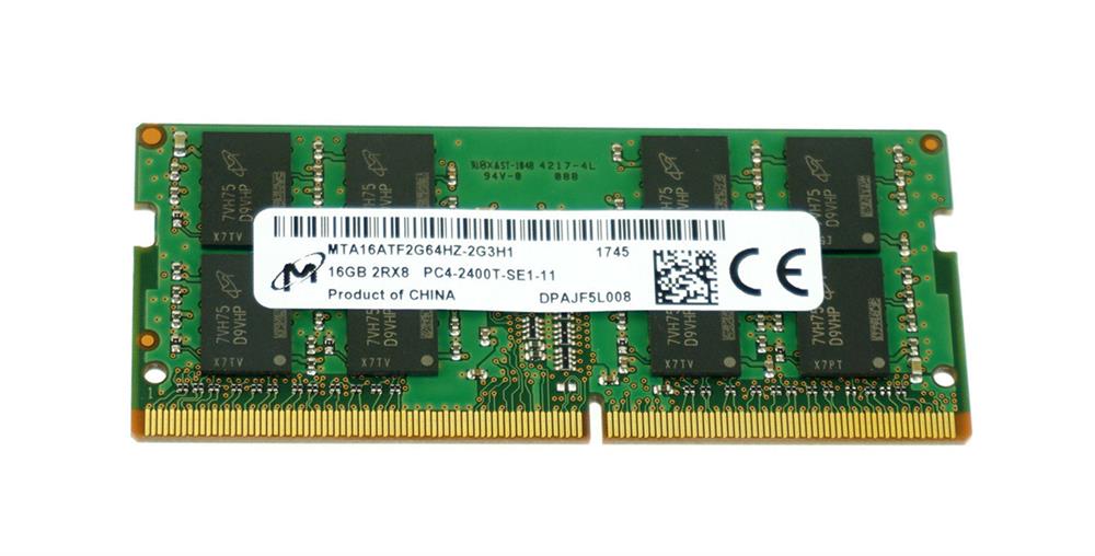 MTA16ATF2G64HZ-2G3 Micron 16GB PC4-19200 DDR4-2400MHz non-ECC Unbuffered CL17 260-Pin SoDimm 1.2V Dual Rank Memory Module
