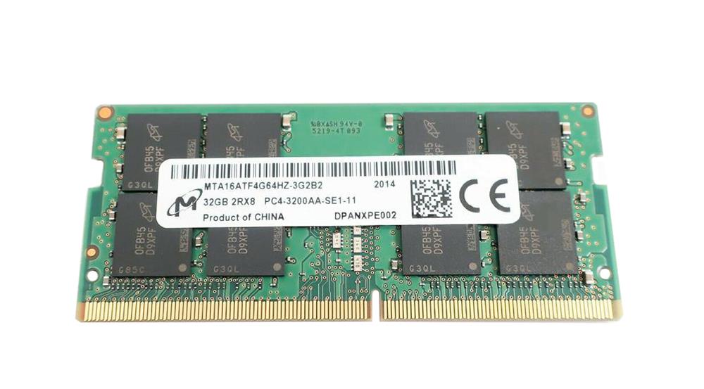 MTA16ATF4G64HZ-3G2B2 Micron 32GB PC4-25600 DDR4-3200MHz non-ECC Unbuffered CL22 260-Pin SoDimm 1.2V Dual Rank Memory Module