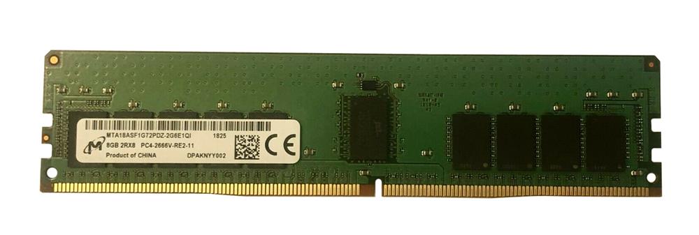 MTA18ASF1G72PDZ-2G6F1 Micron 8GB PC4-21300 DDR4-2666MHz Registered ECC CL19 288-Pin DIMM 1.2V Dual Rank Memory Module
