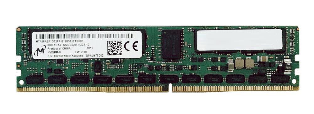 MTA18ASF1G72PF1Z-2G3T12AB Micron 8GB PC4-19200 DDR4-2400MHz Registered ECC CL17 288-Pin NVDIMM 1.2V Single Rank Memory Module