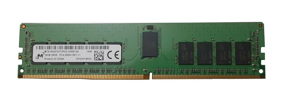 MTA18ASF2G72PDZ-2G6 Micron 16GB PC4-21300 DDR4-2666MHz Registered ECC CL19 288-Pin DIMM 1.2V Dual Rank Memory Module