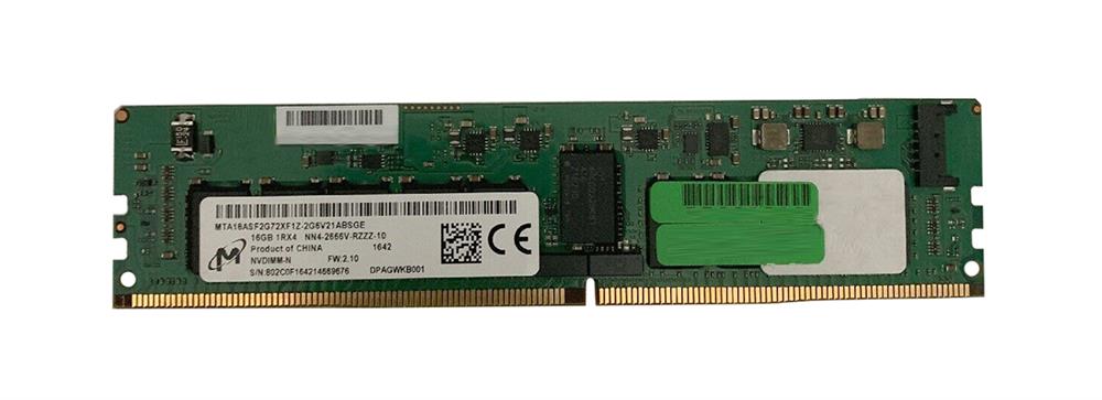 MTA18ASF2G72XF1Z-2G6 Micron 16GB PC4-21300 DDR4-2666MHz Registered ECC CL19 288-Pin NVDIMM 1.2V Single Rank Memory Module