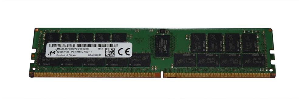 MTA36ASF4G72PZ-2G6B2RG Micron 32GB PC4-21300 DDR4-2666MHz Registered ECC CL19 288-Pin DIMM 1.2V Dual Rank Memory Module