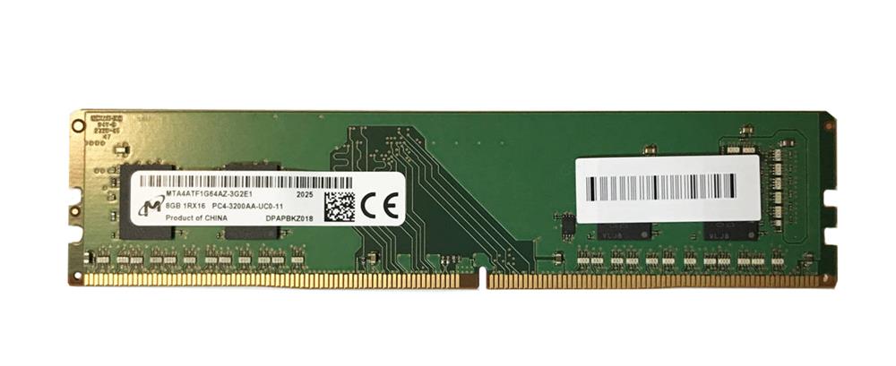 MTA4ATF1G64AZ-3G2E1 Micron 8GB PC4-25600 DDR4-3200MHz non-ECC Unbuffered CL22 288-Pin DIMM 1.2V Single Rank Memory Module