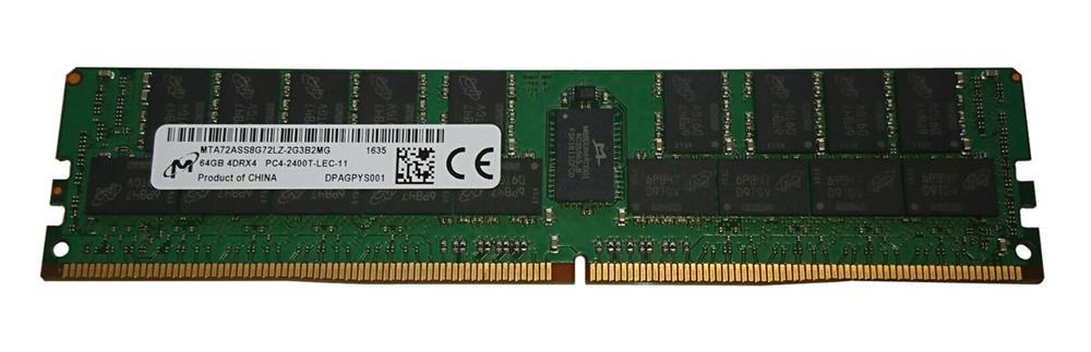 MTA72ASS8G72LZ-2G3B2 Micron 64GB PC4-19200 DDR4-2400MHz Registered ECC CL17 288-Pin Load Reduced DIMM 1.2V Quad Rank Memory Module