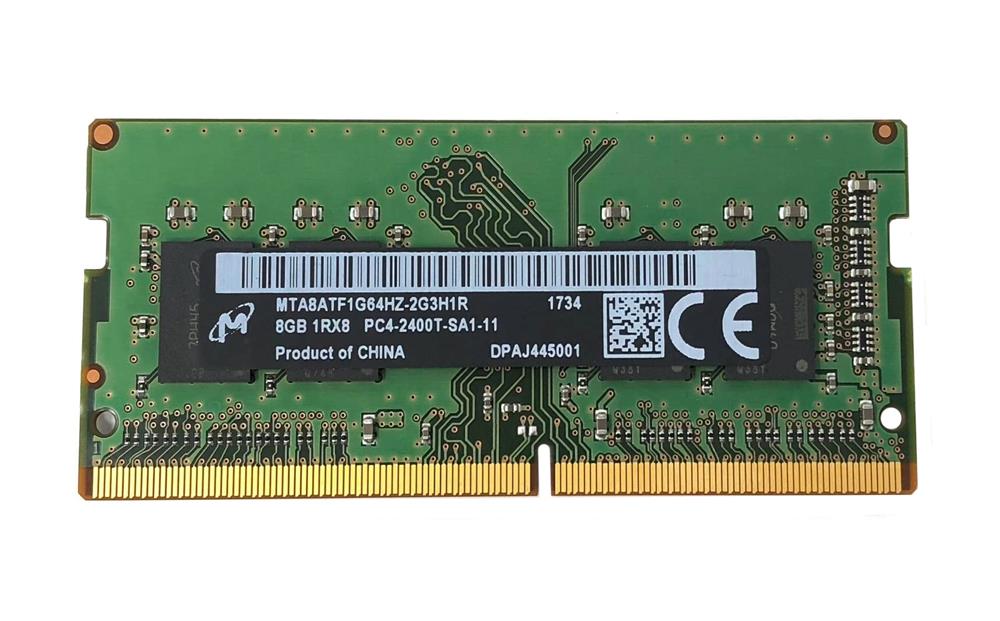 MTA8ATF1G64HZ-2G3H1R Micron 8GB PC4-19200 DDR4-2400MHz non-ECC Unbuffered CL17 260-Pin SoDimm 1.2V Single Rank Memory Module