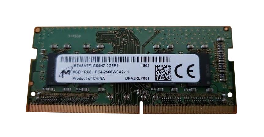 MTA8ATF1G64HZ-2G6E1 Micron 8GB PC4-21300 DDR4-2666MHz non-ECC Unbuffered CL19 260-Pin SoDimm 1.2V Single Rank Memory Module