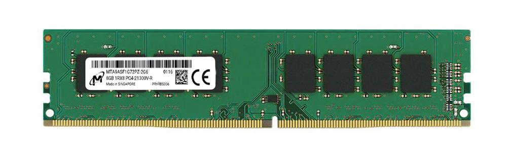 MTA9ASF1G72PZ-2G6 Micron 8GB PC4-21300 DDR4-2666MHz Registered ECC CL19 288-Pin DIMM 1.2V Single Rank Memory Module