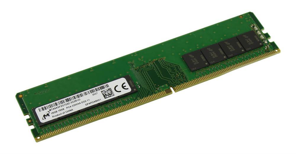 MTA9ASF2G72AZ-3G2B1ZI Micron 16GB PC4-25600 DDR4-3200MHz ECC Unbuffered CL22 288-Pin DIMM 1.2V Single Rank Memory Module