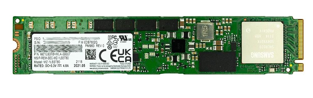 MZ-1LB3T80 Samsung PM983 3.84TB TLC PCI Express NVMe 3.0 x4 M.2 22110 Solid State Drive (SSD)