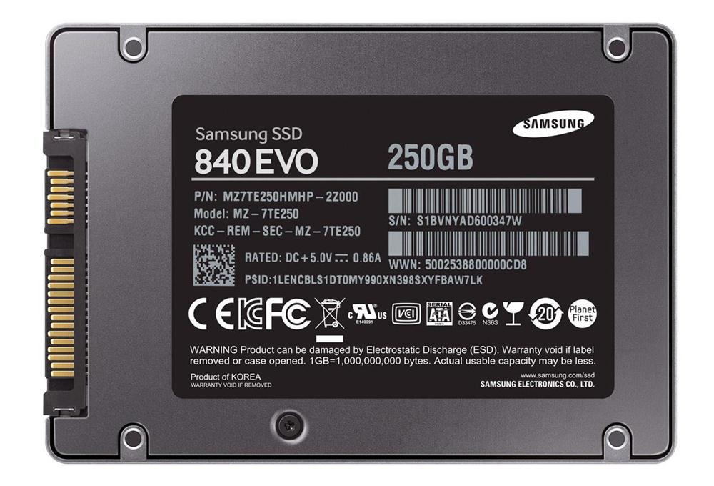 MZ-7TE250LW-A1 Samsung 840 EVO Series 250GB TLC SATA 6Gbps (AES-256 FDE) 2.5-inch Internal Solid State Drive (SSD)