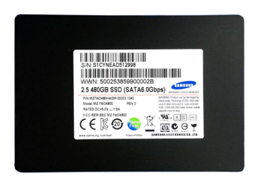 MZ-7WD4800 Samsung Data Center SM843T Series 480GB MLC SATA 6Gbps High Endurance (PLP) 2.5-inch Internal Solid State Drive (SSD)
