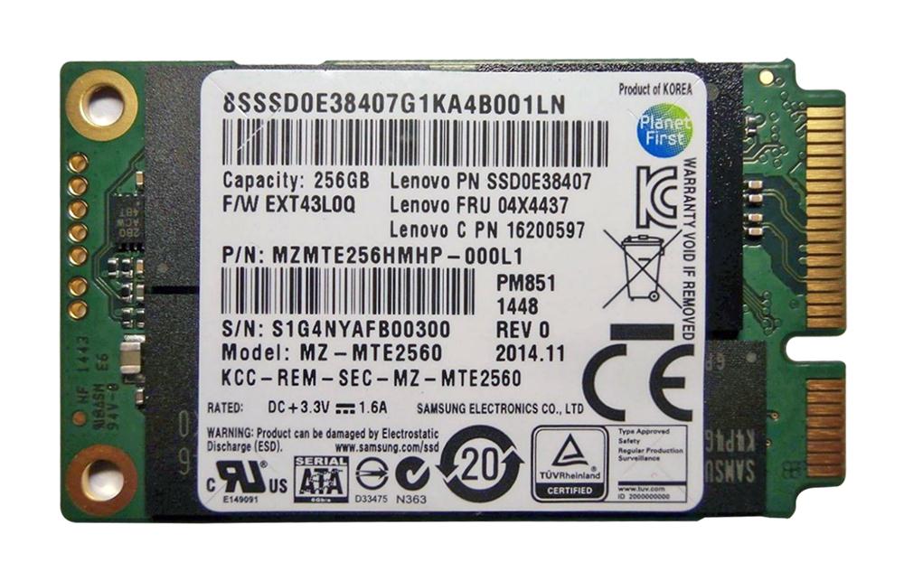 MZ-MTE2560 Samsung PM851 Series 256GB TLC SATA 6Gbps mSATA Internal Solid State Drive (SSD)