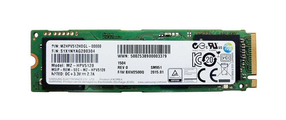 MZHPV512HDGL-00000 Samsung SM951 Series 512GB MLC PCI Express 3.0 x4 M.2 2280 Internal Solid State Drive (SSD)
