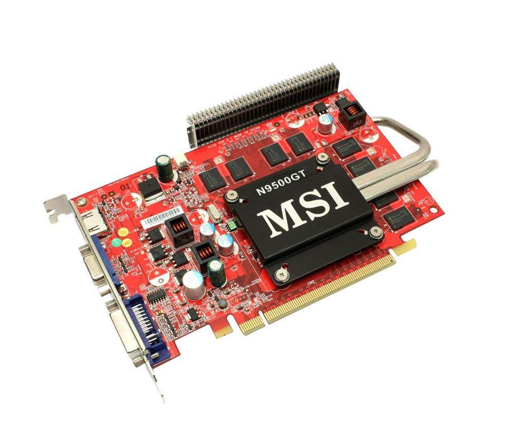 N95GT-MD512Z-A1 MSI N95GT-MD512Z Nvidia GeForce 9500 GT 512MB GDDR2 128-Bit HDMI / D-Sub / DVI PCI-Express 2.0 x16 Video Graphics Card
