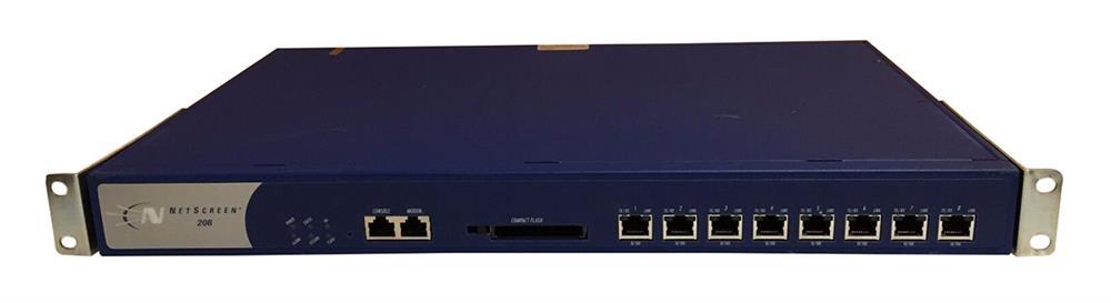 NS-208-001-DC Juniper NetScreen-208 VPN/Firewall 8x 10/100Base-TX (Refurbished)