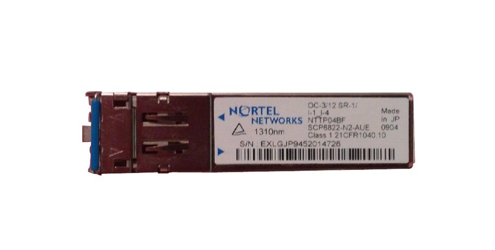 NTTP04BF Nortel 622Mbps OC-12-SR Multi-mode Fiber 2km 1310nm LC Connector SFP Transceiver Module (Refurbished)