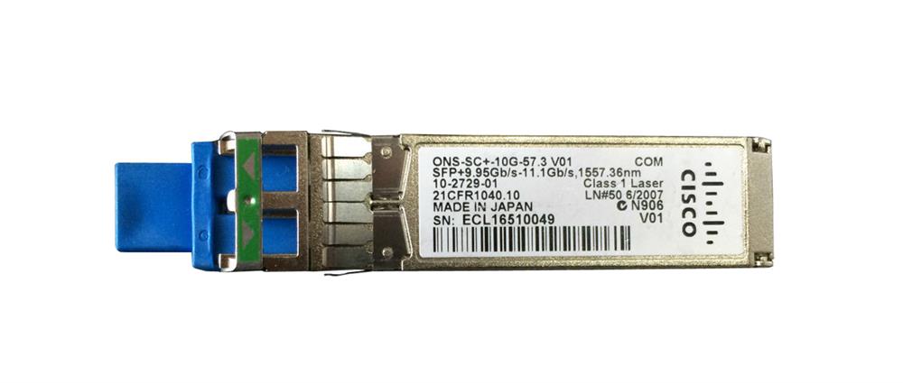 ONS-SC+-10G-57.3 Cisco 10Gbps 10GBase-DWDM Single-Mode Fiber 40km 1557.36nm LC Connector SFP+ Transceiver Module